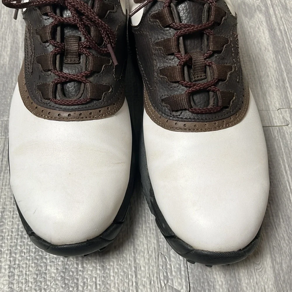 FootJoy Brown & White Flexzone Golf Shoes, Size 8M 45402
